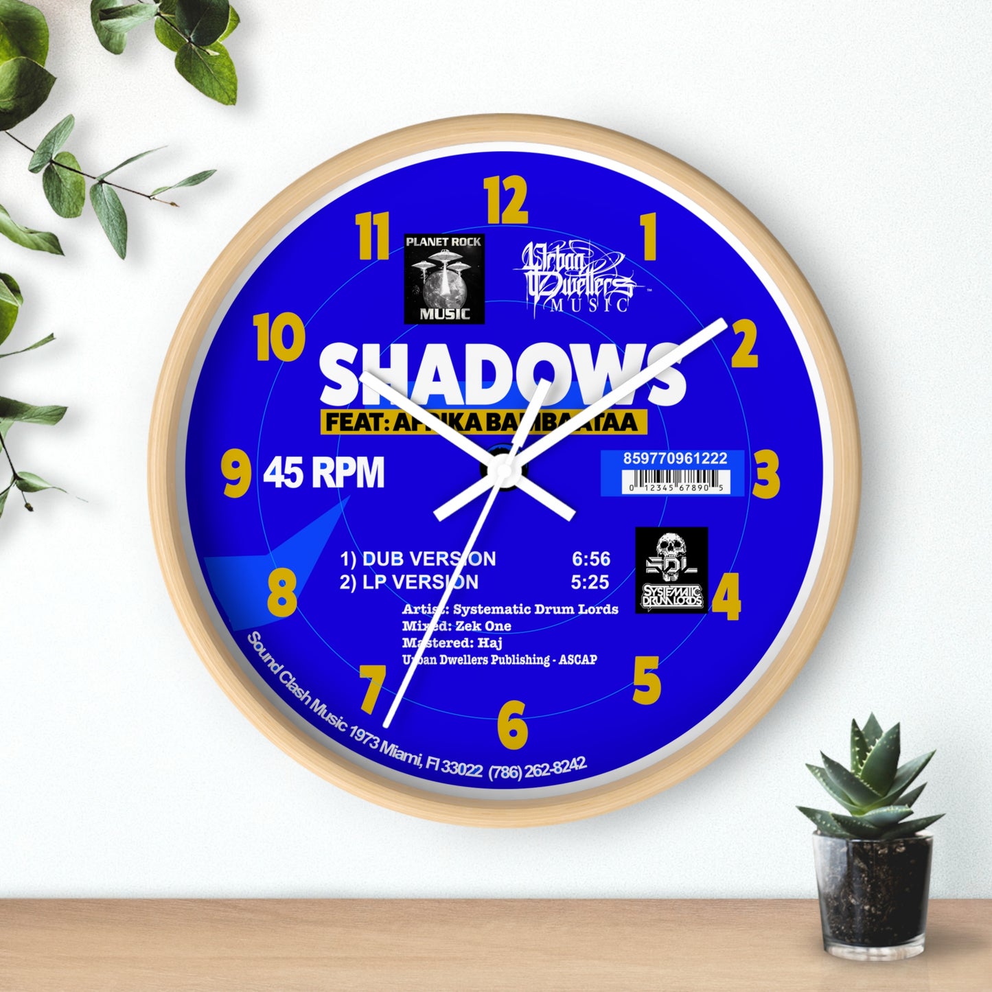 Shadows SDL Record Wall Clock – Urban Dweller Vinyl-Style Timepiece