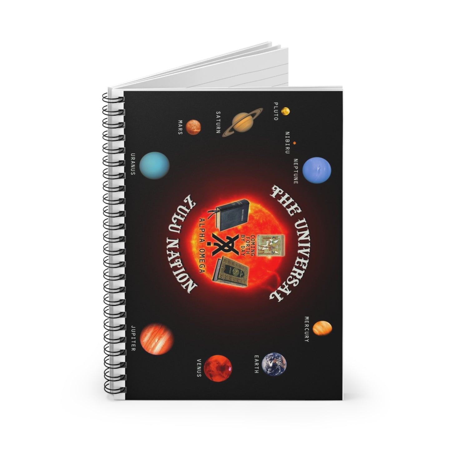 UZN "The Universal" Spiral Notebook — Planetary Retro Tech Design