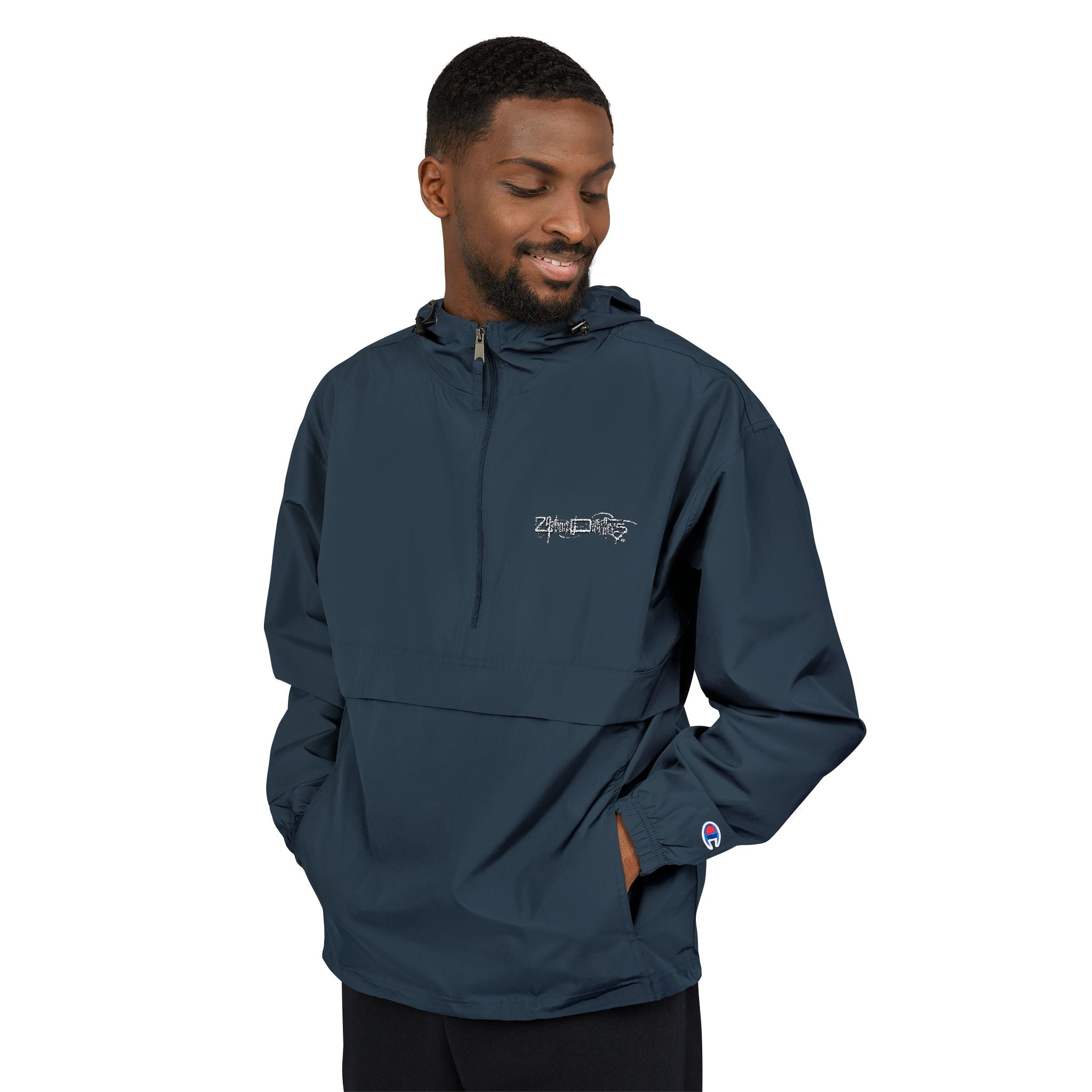 Packable Anorak Jacket — Light Blue Champion Windbreaker with