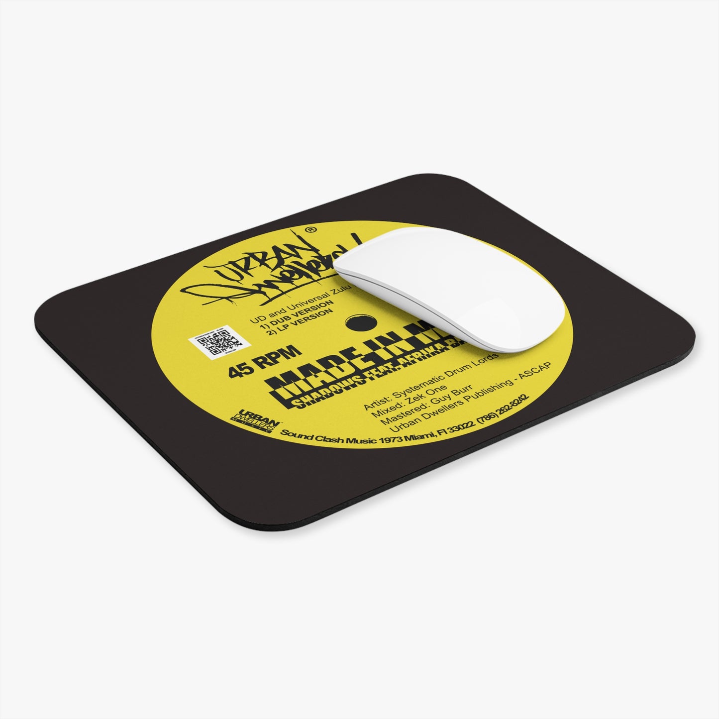 Made in Miami Vinyl Record Mouse Pad – Retro DJ Turntable Desk Mat