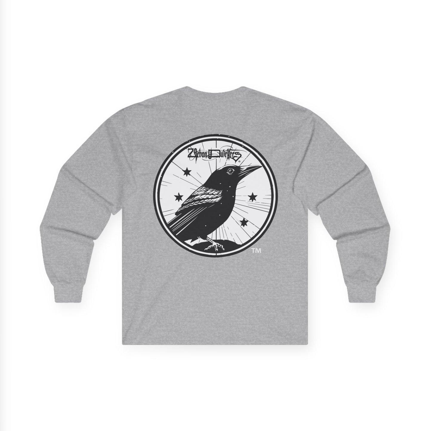 UD Raven Crest Long Sleeve Tee — Gothic Crow Graphic Shirt