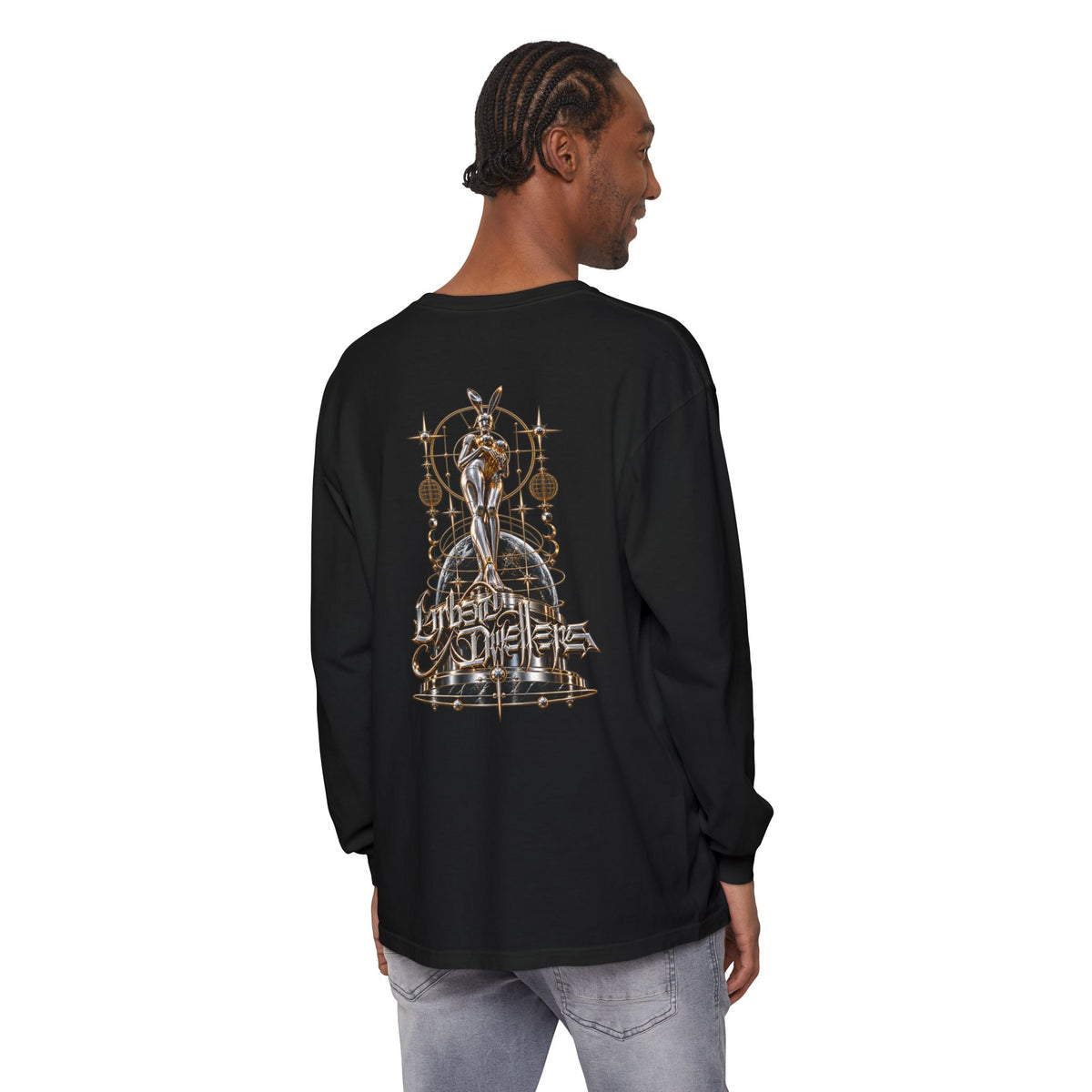 UD Long Sleeve T-Shirt — Gothic Rabbit 'Under the Clover' Graphic