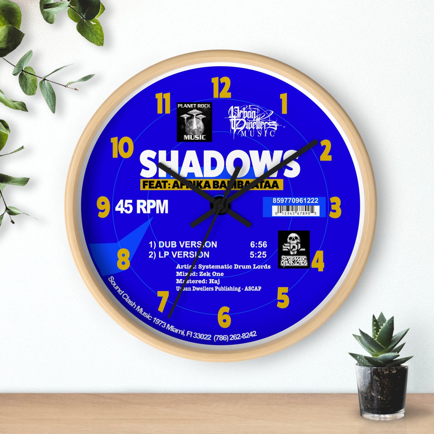 Shadows SDL Record Wall Clock – Urban Dweller Vinyl-Style Timepiece