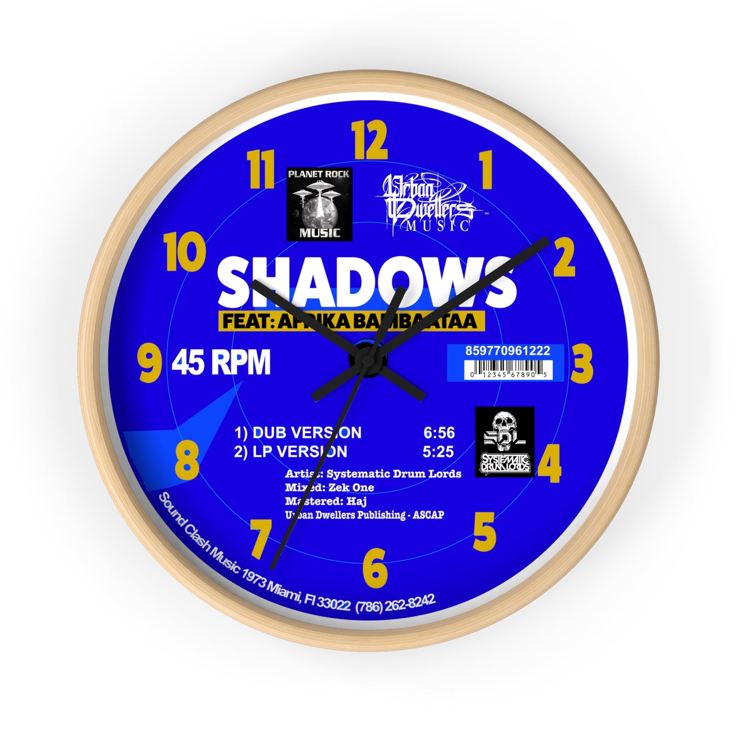 Shadows SDL Record Wall Clock – Urban Dweller Vinyl-Style Timepiece