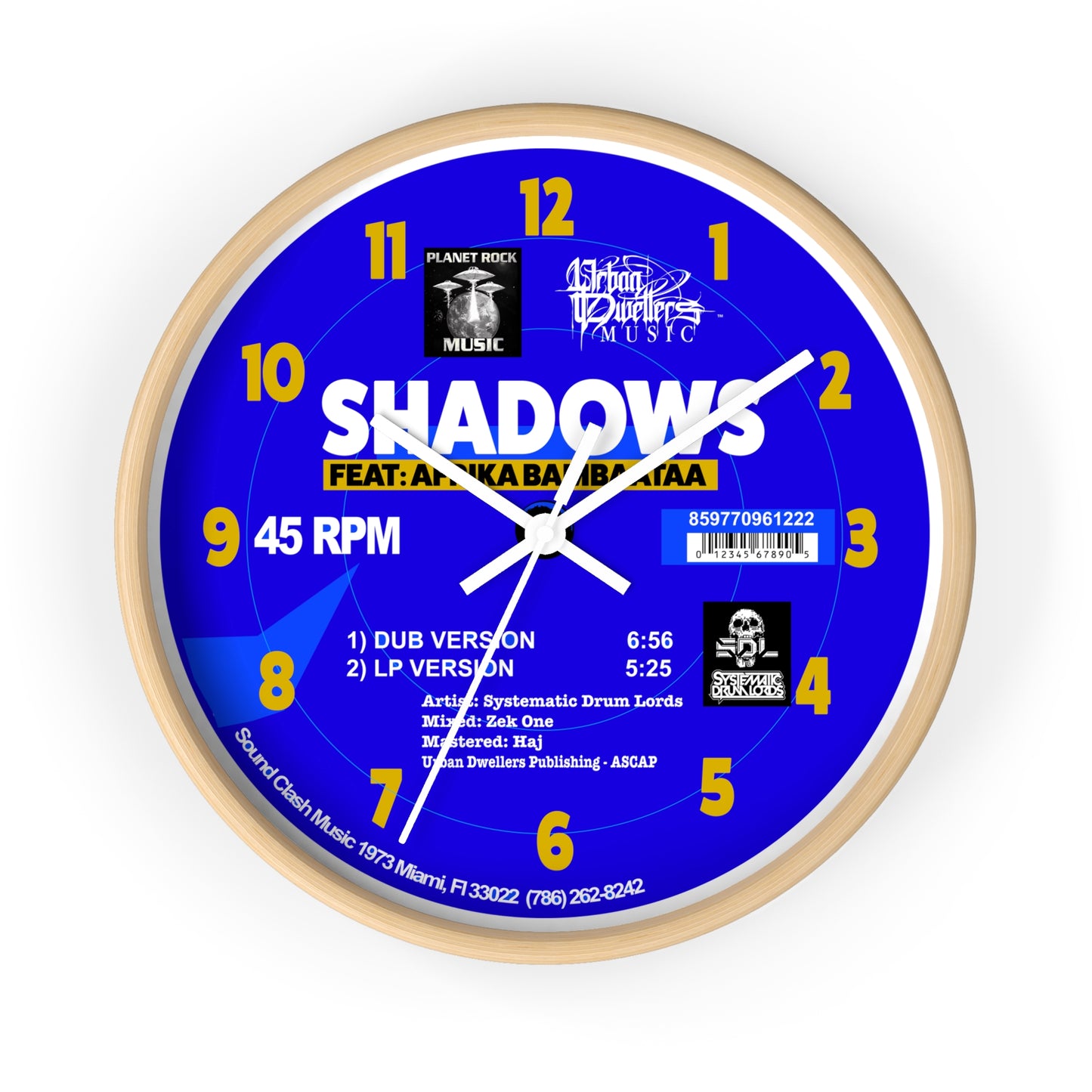 Shadows SDL Record Wall Clock – Urban Dweller Vinyl-Style Timepiece