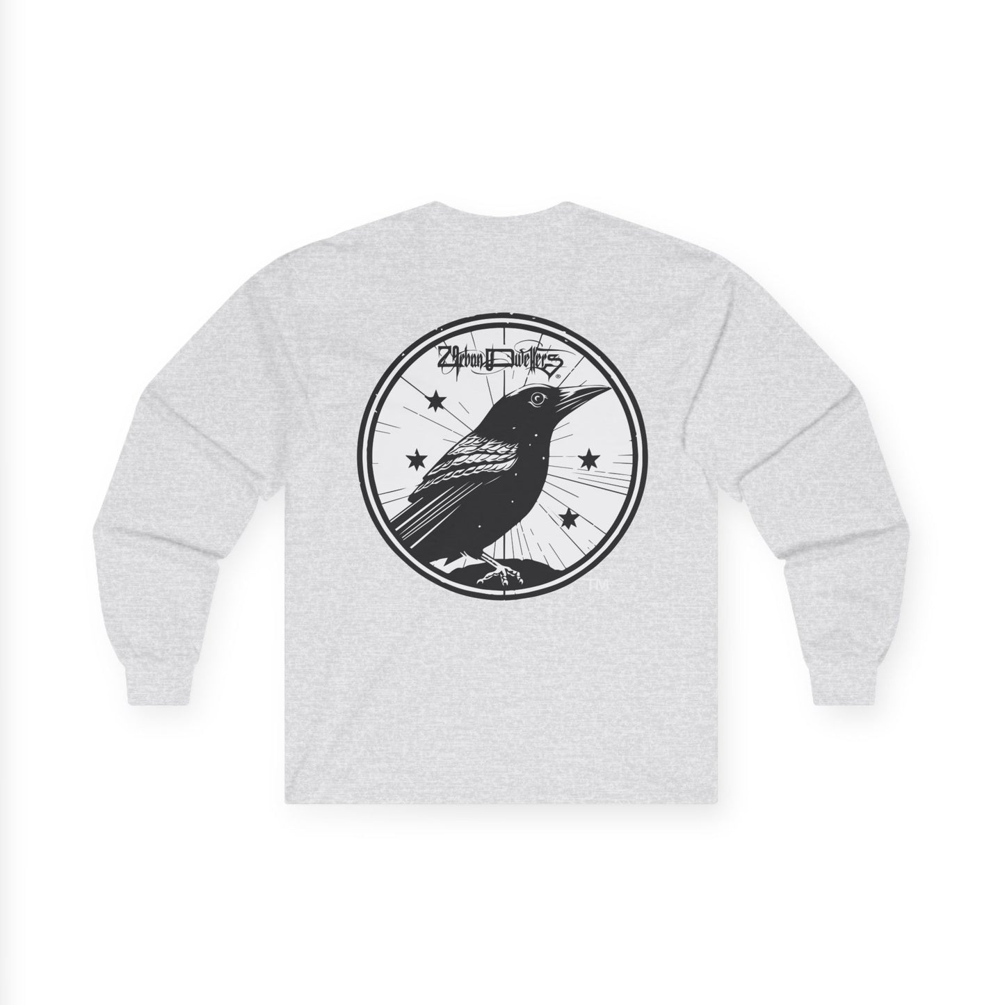 UD Raven Crest Long Sleeve Tee — Gothic Crow Graphic Shirt