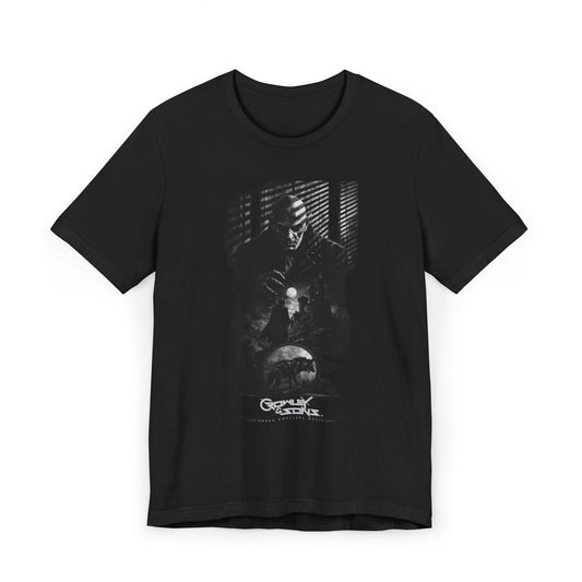 Crowley & Sons Band Tee — Gloomy Portrait Graphic T-Shirt (Ashes Divide Music Backprint)