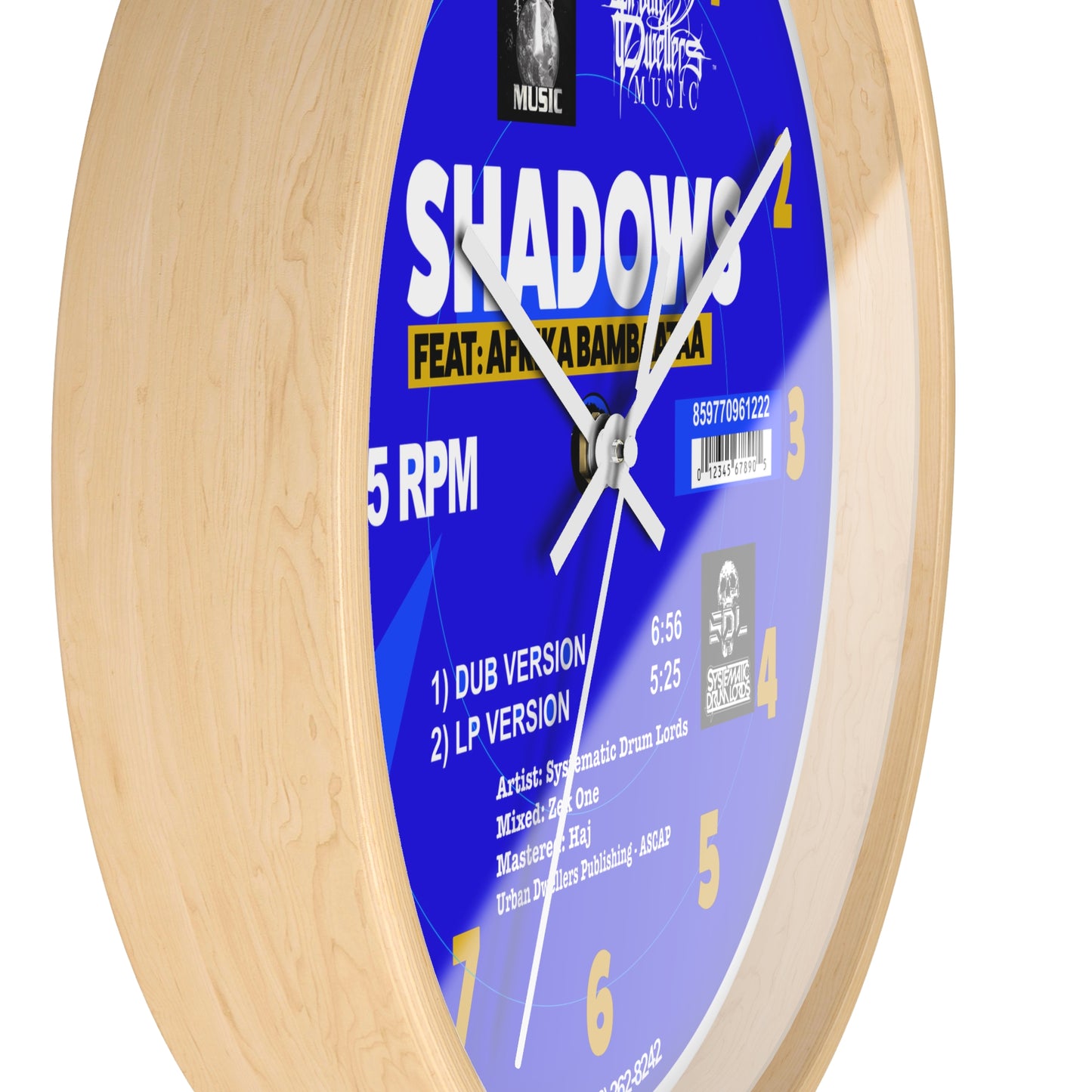 Shadows SDL Record Wall Clock – Urban Dweller Vinyl-Style Timepiece